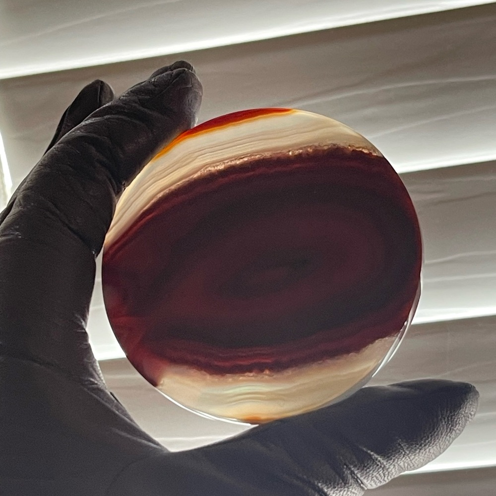 Agate Art Piece - Carnelian Hand carved coaster/display piece